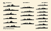 Recognition Pictorial Manual of Naval Vessels Poster Print featuring illustrated naval ships