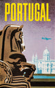 Vintage airline travel poster print by David Klein, featuring vibrant colors and exotic destinations.