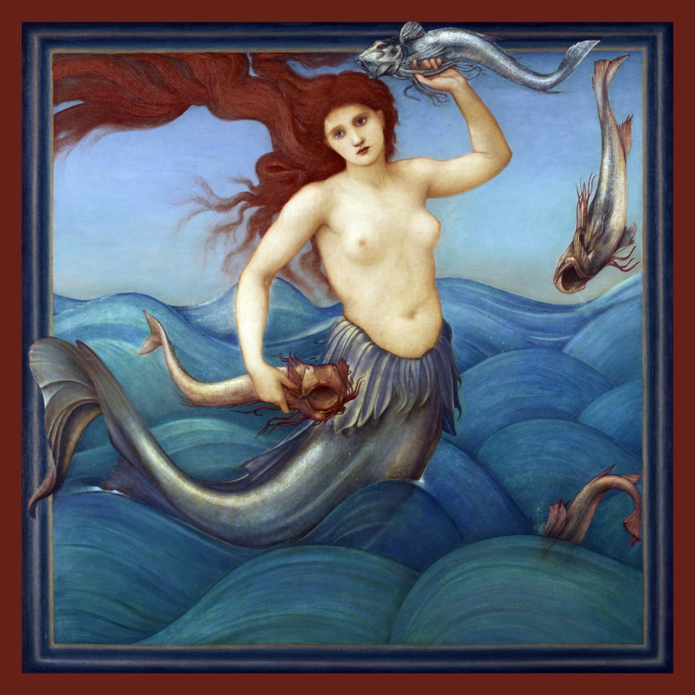 Mermaid Rising Above the Waves Art Print by Edward Coley Burne-Jones