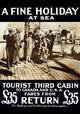 Playing Shuffleboard on Deck vintage travel poster print