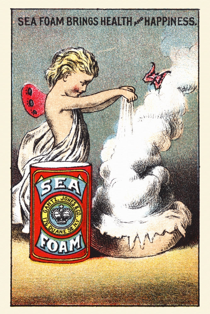 Victorian Sea Foam baking powder trade card poster print showcasing vintage advertising art.