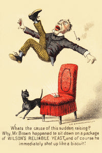 Wilson's Reliable Yeast Victorian Trade Card Poster Print featuring whimsical humor.
