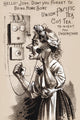 Victorian Union Pacific Tea Company poster print featuring a woman on the telephone.