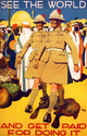 Soldier in a British Recruiting Poster Print by Alfred Leete, vintage art print.