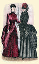 Godey's Lady's Book Winter 1884 Fashion Plate poster print featuring two women in gowns