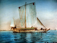 Japanese Sailing Junk Poster Print showcasing traditional boat design.