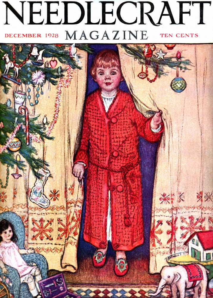 Young Girl from Behind a Curtain Needlecraft Poster Print