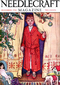 Young Girl from Behind a Curtain Needlecraft Poster Print