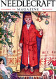 Young Girl from Behind a Curtain Needlecraft Poster Print