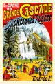 Russian Mountain Rollercoaster Poster Print showcasing vintage amusement park excitement.