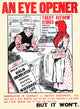 An Eye Opener lithograph print depicting a British housewife in wartime Germany.
