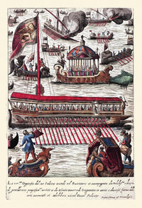 Dress of Venetian Men and Ladies - Royal Barge Poster Print by Franco Giacomo