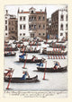 Gondola Race Poster Print depicting Venetian Men and Ladies in traditional attire.