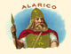 Alaric I Vintage Tobacco Label Poster Print showcasing historical artwork.