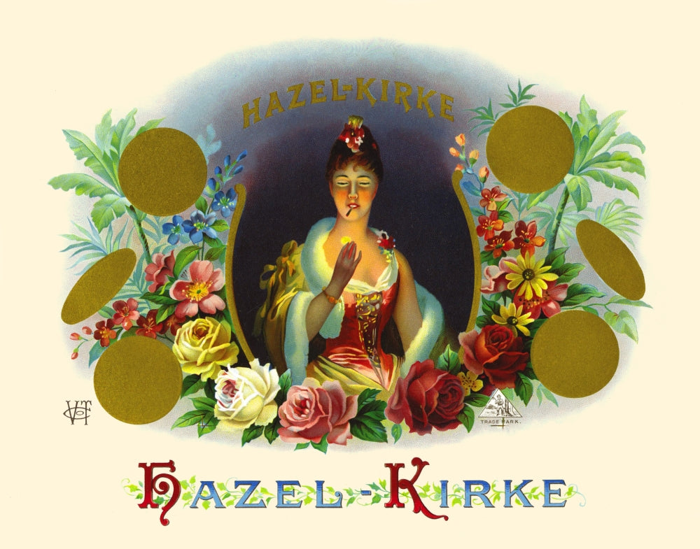 Hazel Kirke cigar label vintage poster print, showcasing early 20th-century design.