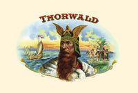 Thorvald Eiriksson portrait poster print featuring Viking heritage and long ships.