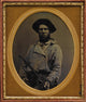 Sixth Plate Daguerreotype of a Western Mule Skinner holding a whip, 1850s