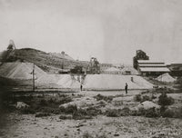 Goldfield Combination Mining Company historical poster print featuring changing room and mining scene.