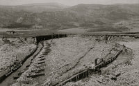 Ground Sluicing Colorado Art Print showing gold miners working in the 1800s.