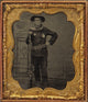 Police officer poster print featuring large star emblem and long gun.