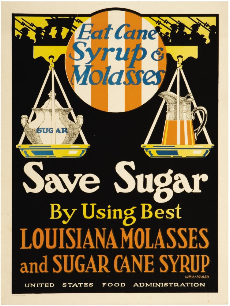 East Cane Syrup & Molasses wartime homefront poster print