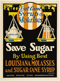 East Cane Syrup & Molasses wartime homefront poster print