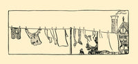 Air Drying Clothes on a Clothesline Art Print by George Reiter Brill