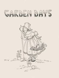 Poster print of a little girl gathering flowers from her garden by Eugenie Richards.