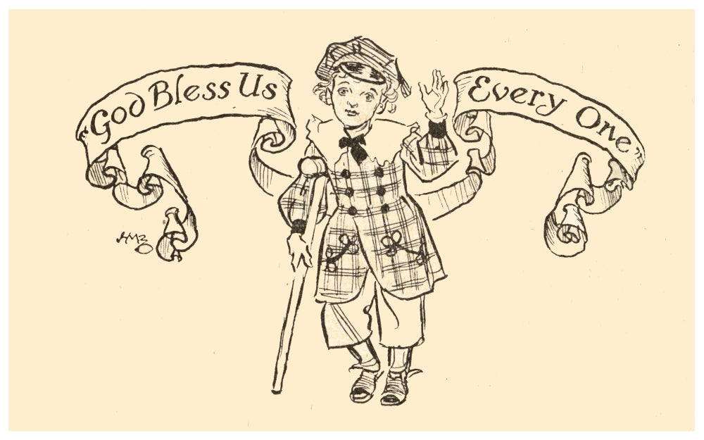 Tiny Tim illustration from 'A Christmas Carol' by H.M. Brock - poster print