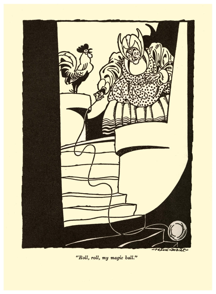 Illustration from 'The Gypsy Story Teller' by Frank Dobias, colorful art print.