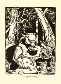 The Gypsy Story Teller Poster Print by Frank Dobias showcasing whimsical children's illustration.