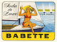Babette soda vintage poster print featuring a woman in a bikini on a sailboat