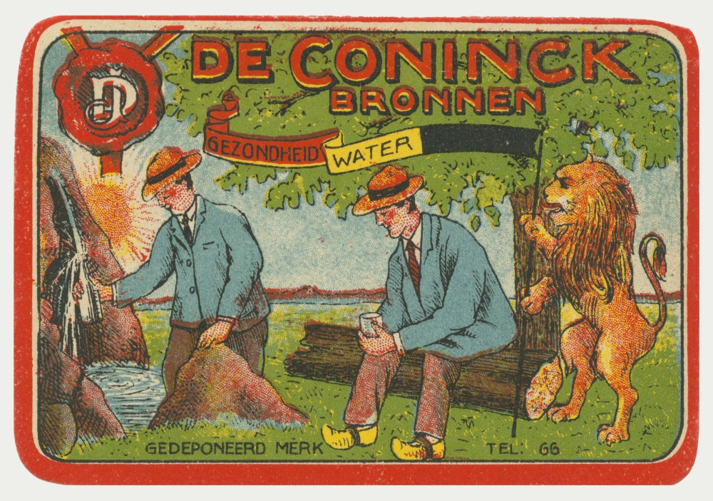 Belgium Natural Spring Water Label Poster Print showcasing refreshing design