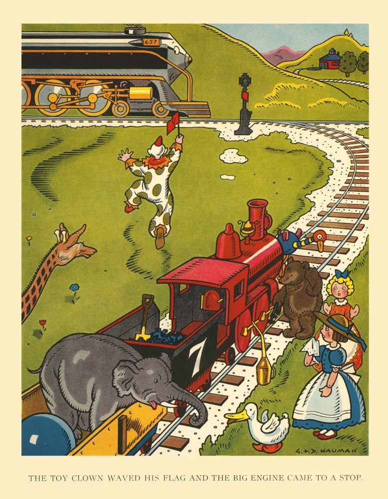 The Toy Clown Waving His Flag Poster Print by George Hauman and Doris Holt Hauman