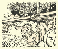 Troll under a bridge illustration from Stories that Never Grow Old by Hauman.