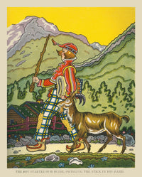 The Boy Started for Home poster featuring illustration from 'Stories that Never Grow Old' by George Hauman & Doris Holt Hauman.