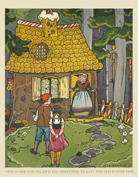 Come Inside and I'll Give You Something to Eat poster print by George and Doris Hauman, colorful illustration from children's book.