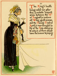 Masque of Days illustration art by Walter Crane, vibrant poster print.