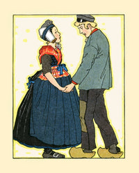 A Dutch man and woman illustration from Tales Told of Holland by Maud & Miska Petersham.