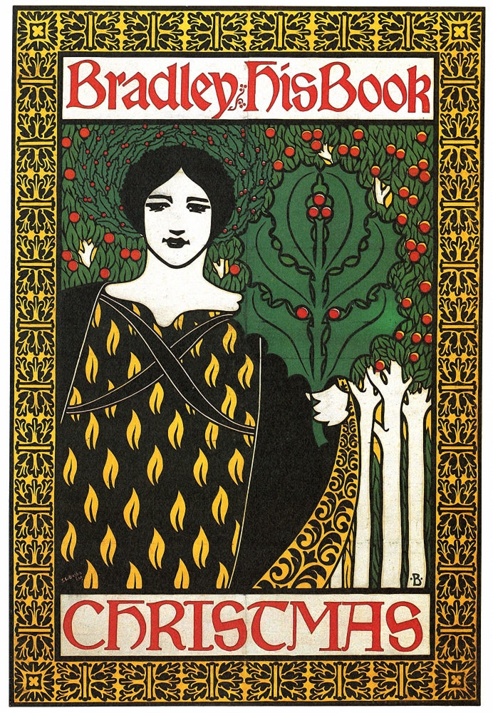 Art Nouveau Woman and an Apple Tree Poster Print by Will Bradley