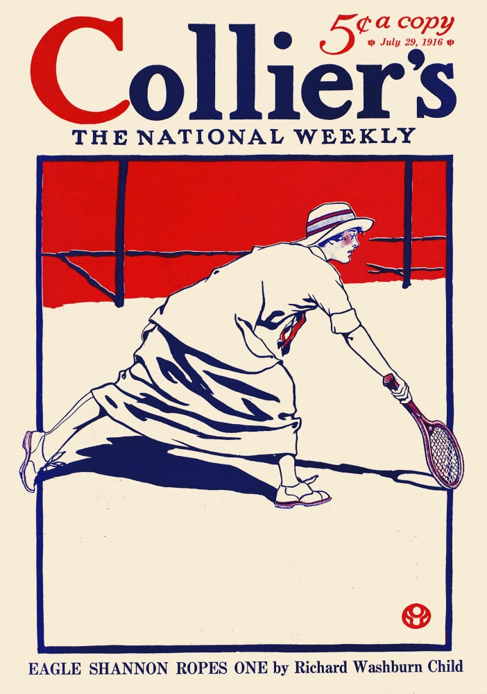 A Woman Plays Tennis Fine Art Print by Edward Penfield