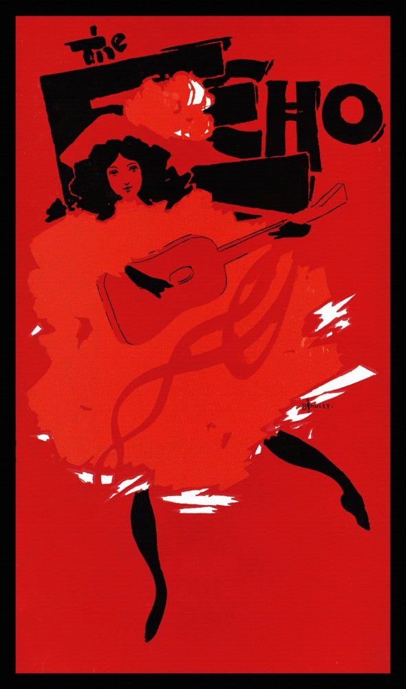 A woman playing a guitar poster print by Will Bradley.