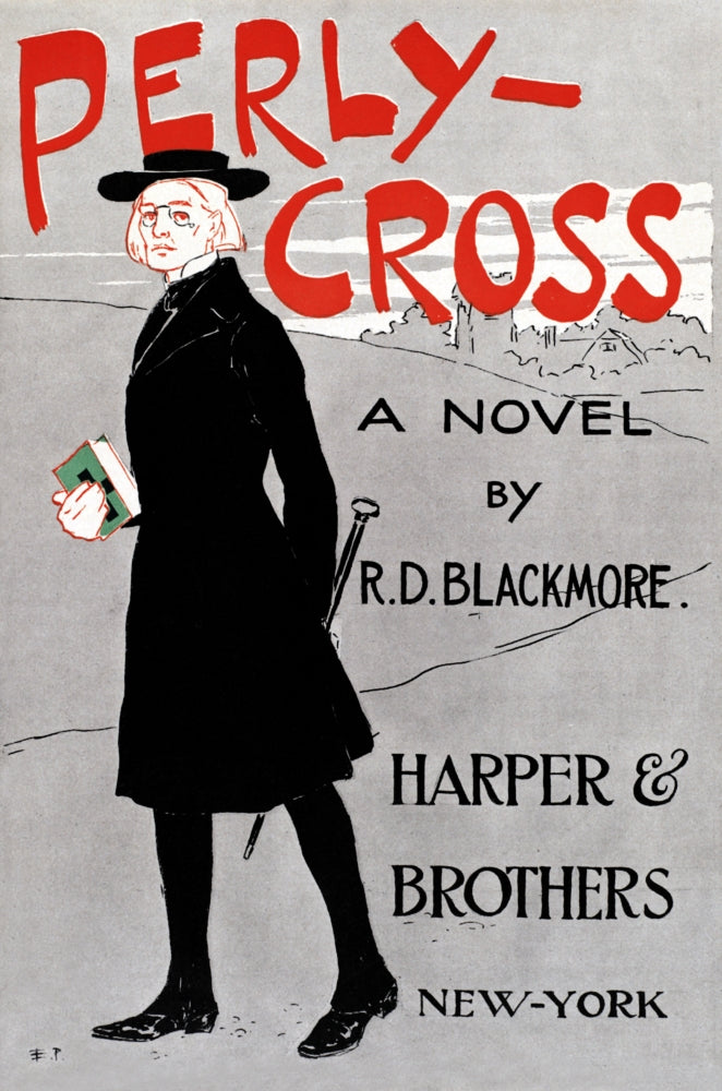 A Man Holds a Book and a Cane poster print by Edward Penfield