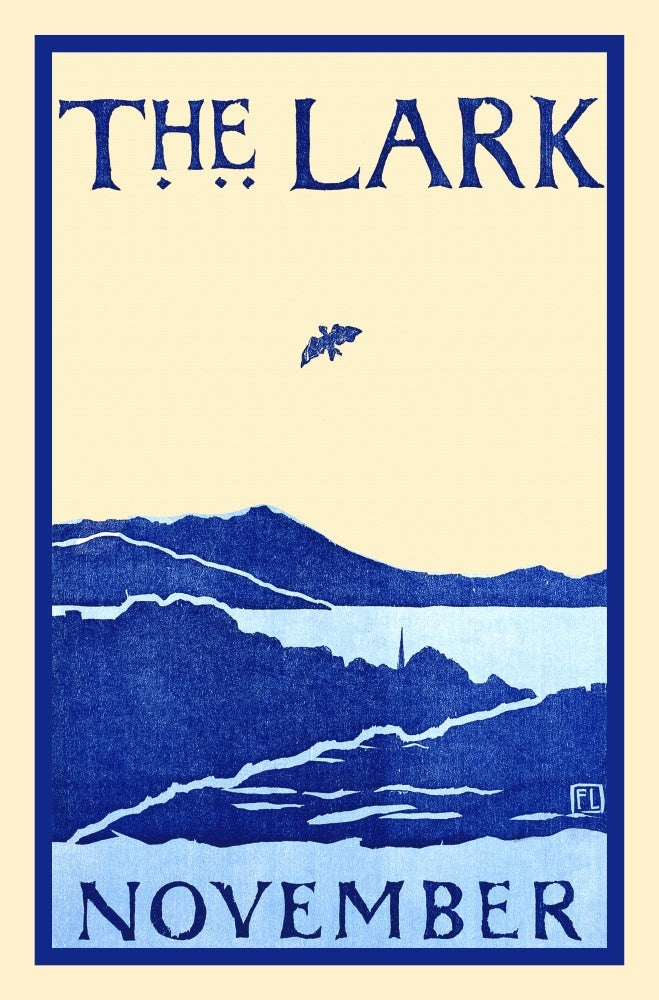 A Bird Flies Over a Landscape Poster Print by Florence Lundborg, showcasing a serene scene with a bird above a picturesque landscape.