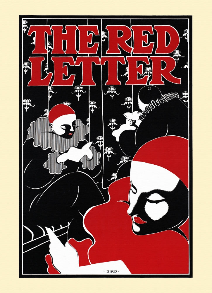 Three Clowns Reading Poster Print by Elisha Brown Bird, vibrant artwork featuring playful clowns.