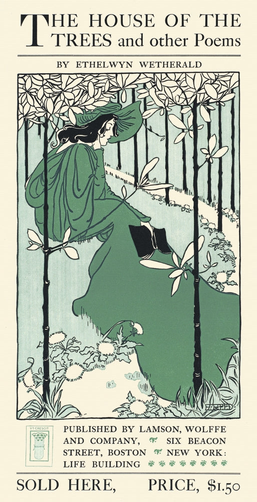 A Woman Pauses While Reading on the Grass Poster Print by Ethel Reed