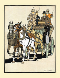 Four Men Riding on a Carriage Poster Print by Edward Penfield