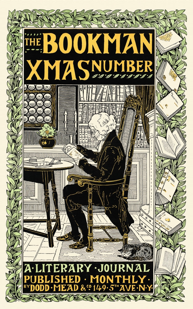 A Man Sits Reading a Book Poster Print by Louis Rhead