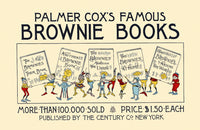 Brownies holding up copies of the Brownies books poster print by Geo. R. Halm