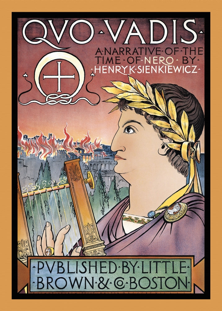 Nero Playing a Lyre While Rome Burns Poster Print by Julius A. Schweinfurth